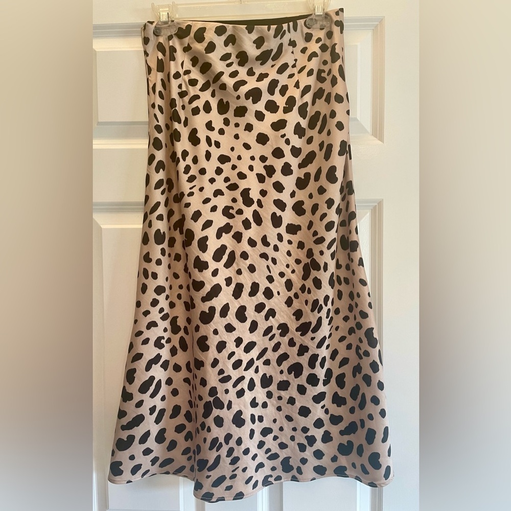 Satin midi skirt size M Aqua